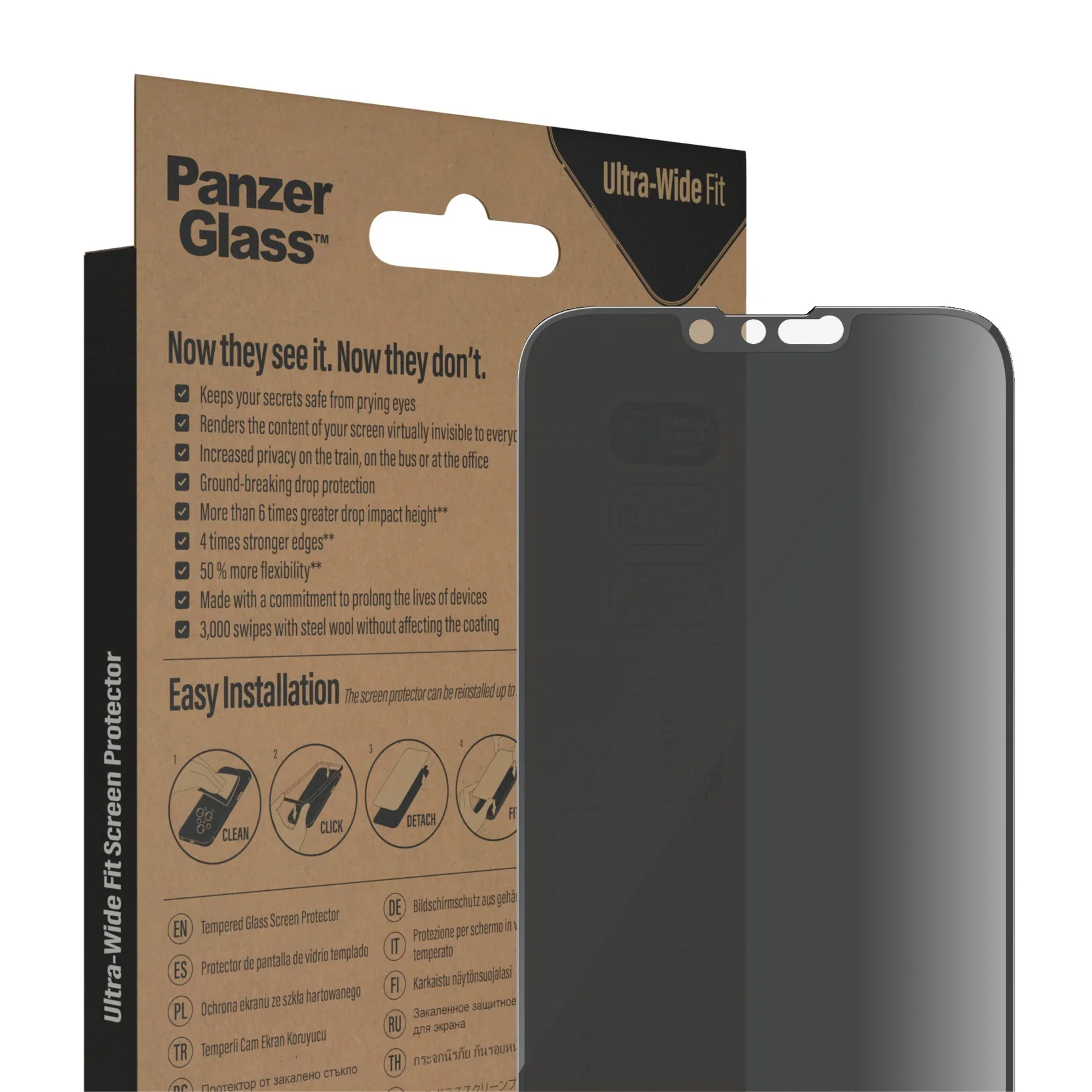PanzerGlass Screen Guard Privacy iPhone 14 Plus 6.7 & 13 Pro Max - Image 7