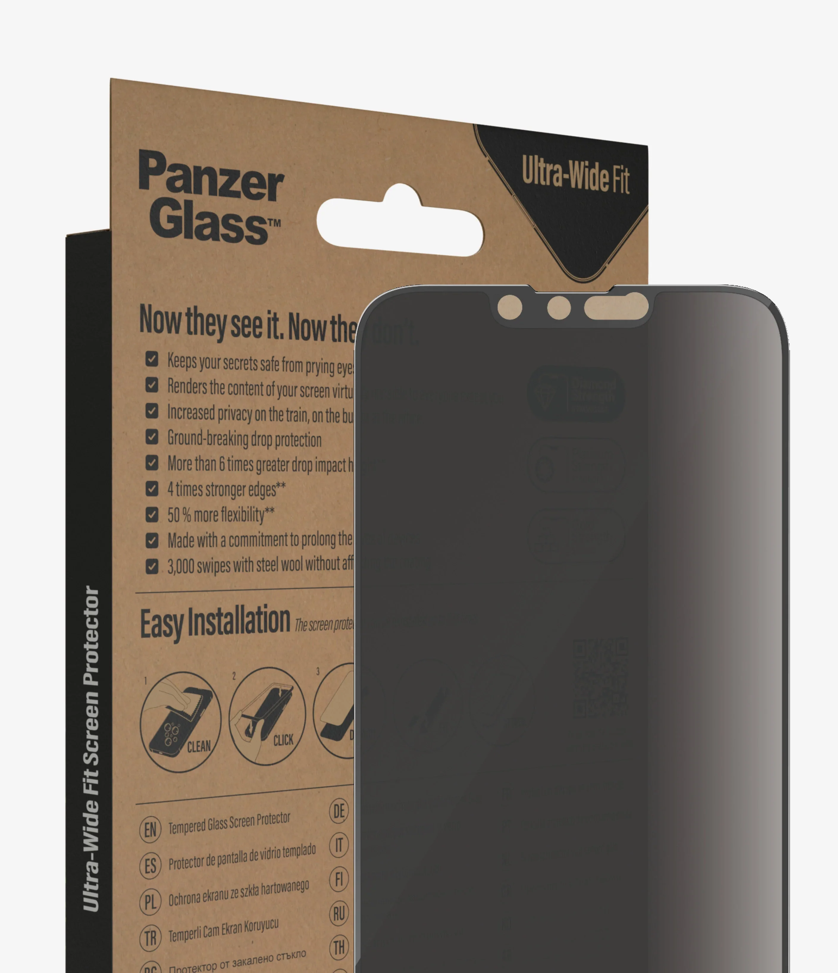 PanzerGlass Screen Guard Privacy iPhone 14 Pro Max 6.7 - Image 3