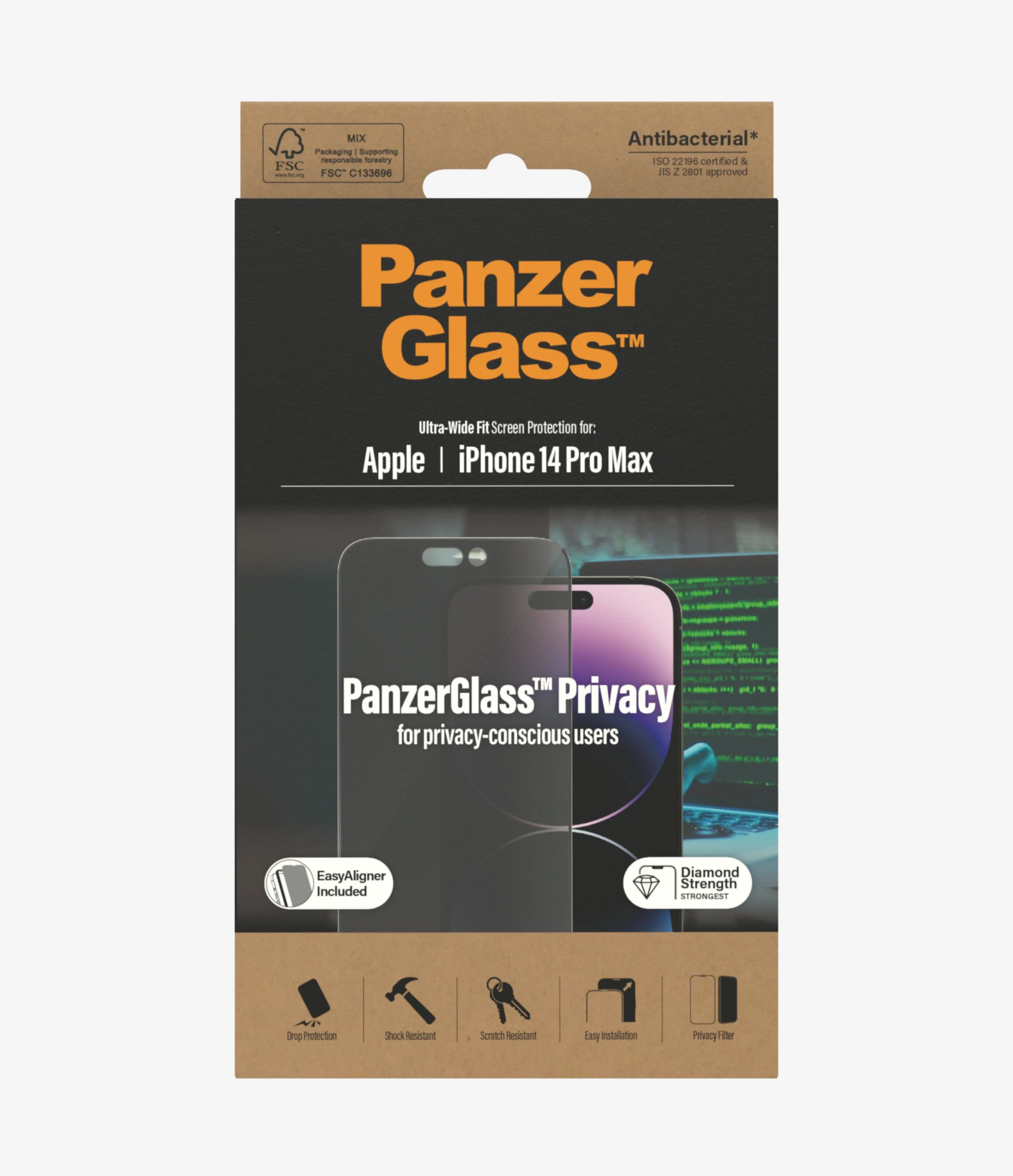 PanzerGlass Screen Guard Privacy iPhone 14 Pro Max 6.7 - Image 6