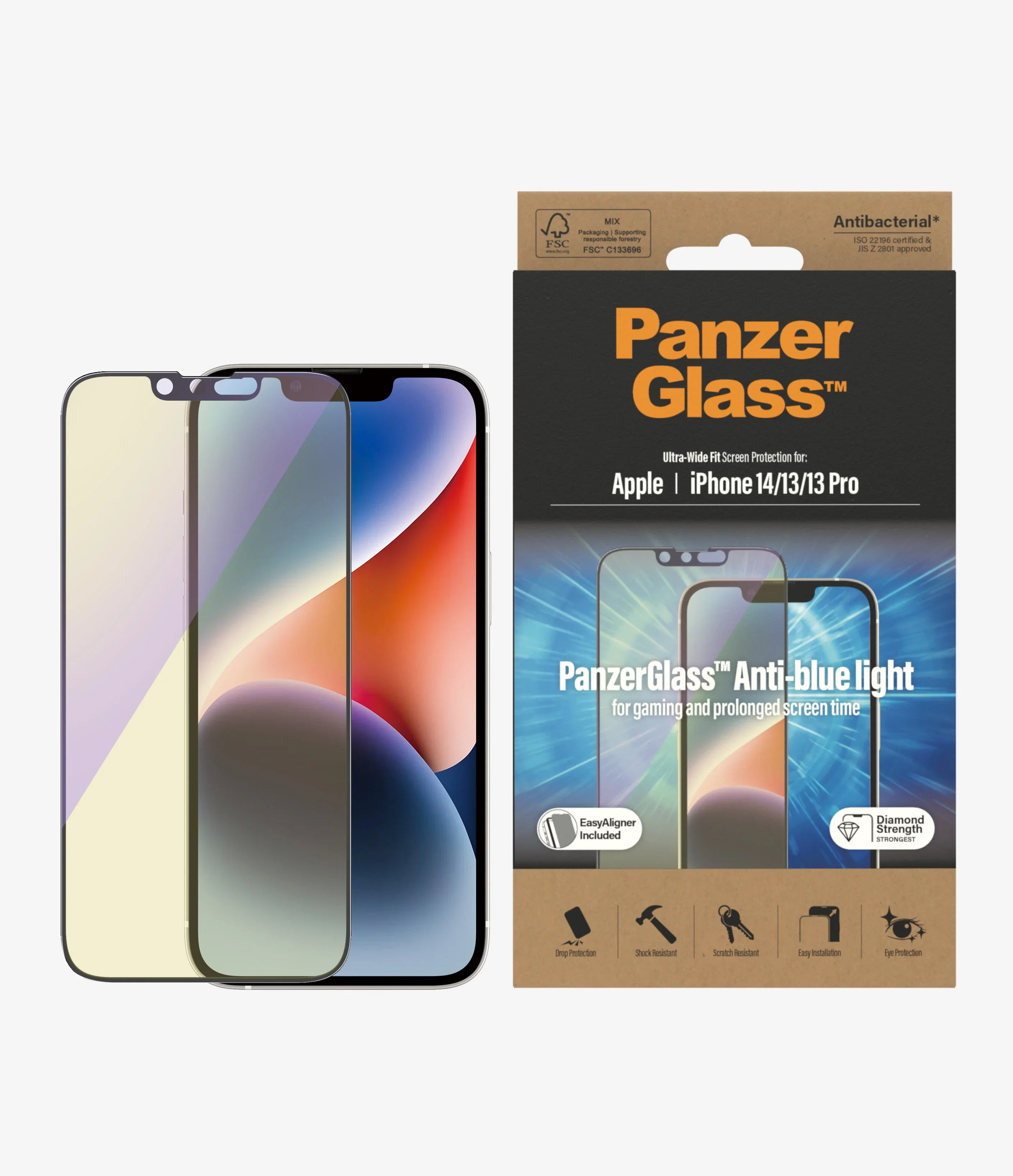 PanzerGlass Screen Guard Anti Bluelight iPhone 14 Standard / 13 / 13 Pro 6.1 inch - Image 7