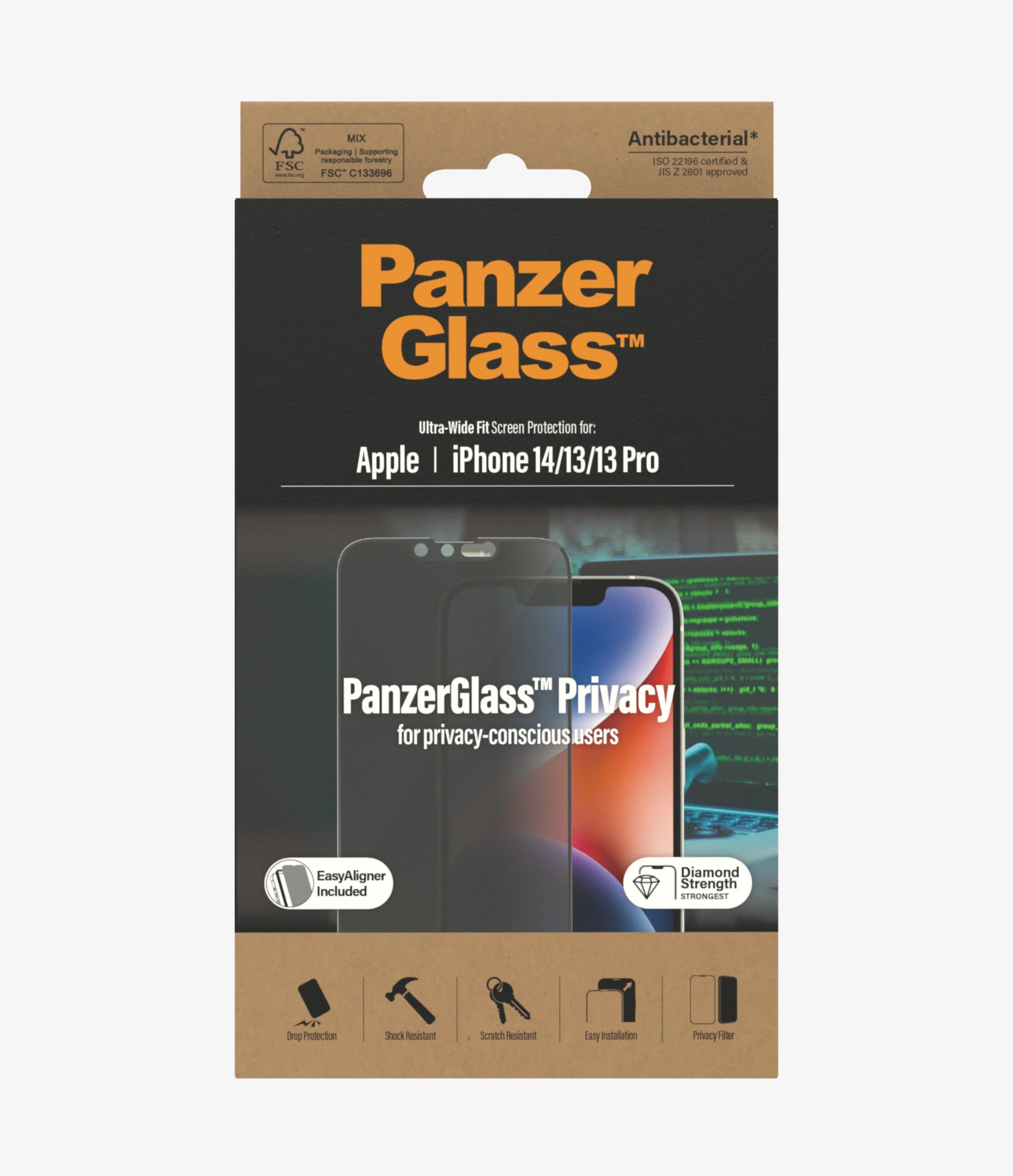 PanzerGlass Screen Guard Privacy iPhone 14 / 13 / 13 Pro 6.1 - Image 8