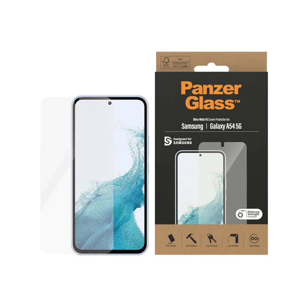 PanzerGlass Screen Guard Samsung A54 5G SM-A546  Clear - Platinum Strength - Image 2
