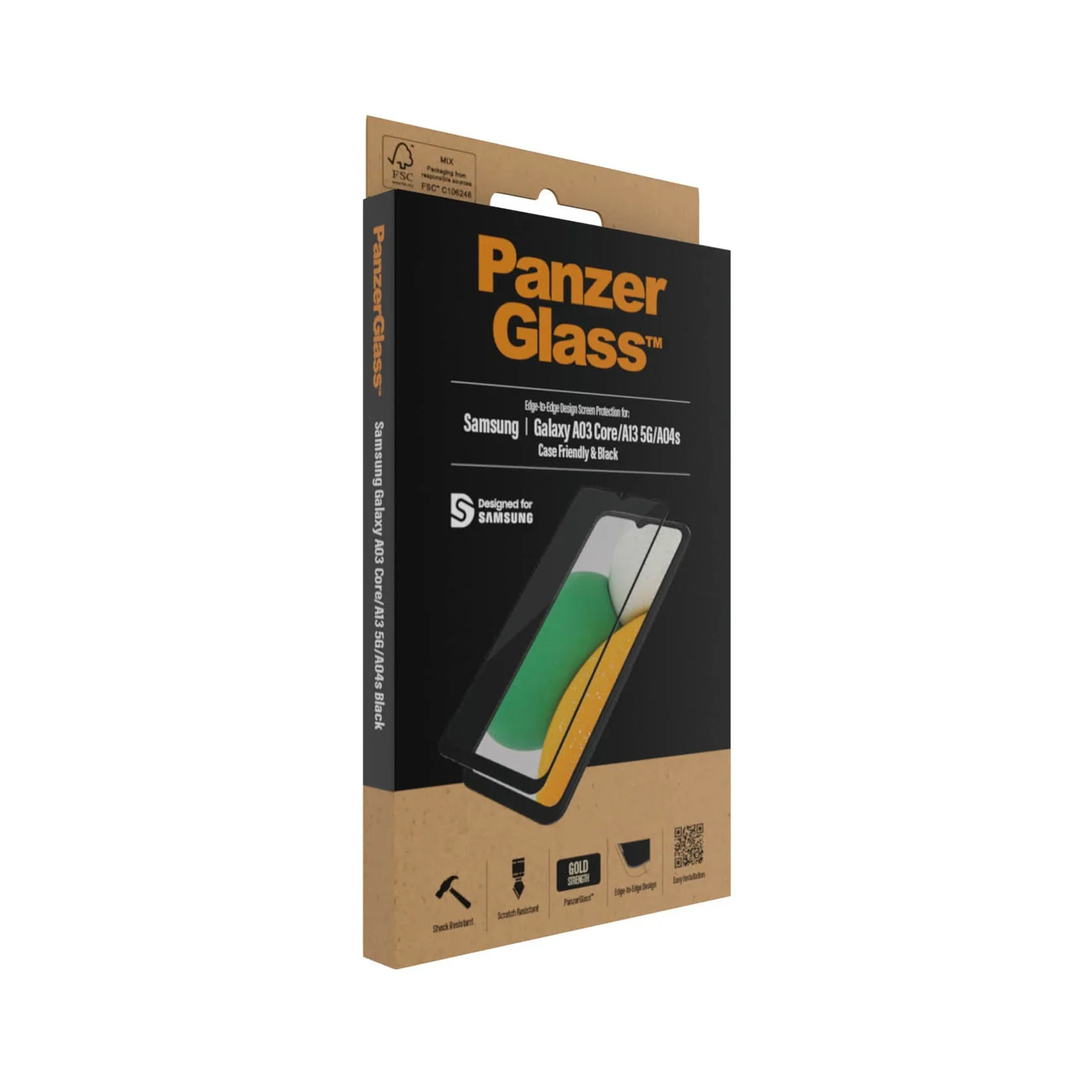 PanzerGlass Screen Guard Samsung Galaxy A13 5G / A03 Core / A04s Case Friendly Black Frame - Image 6