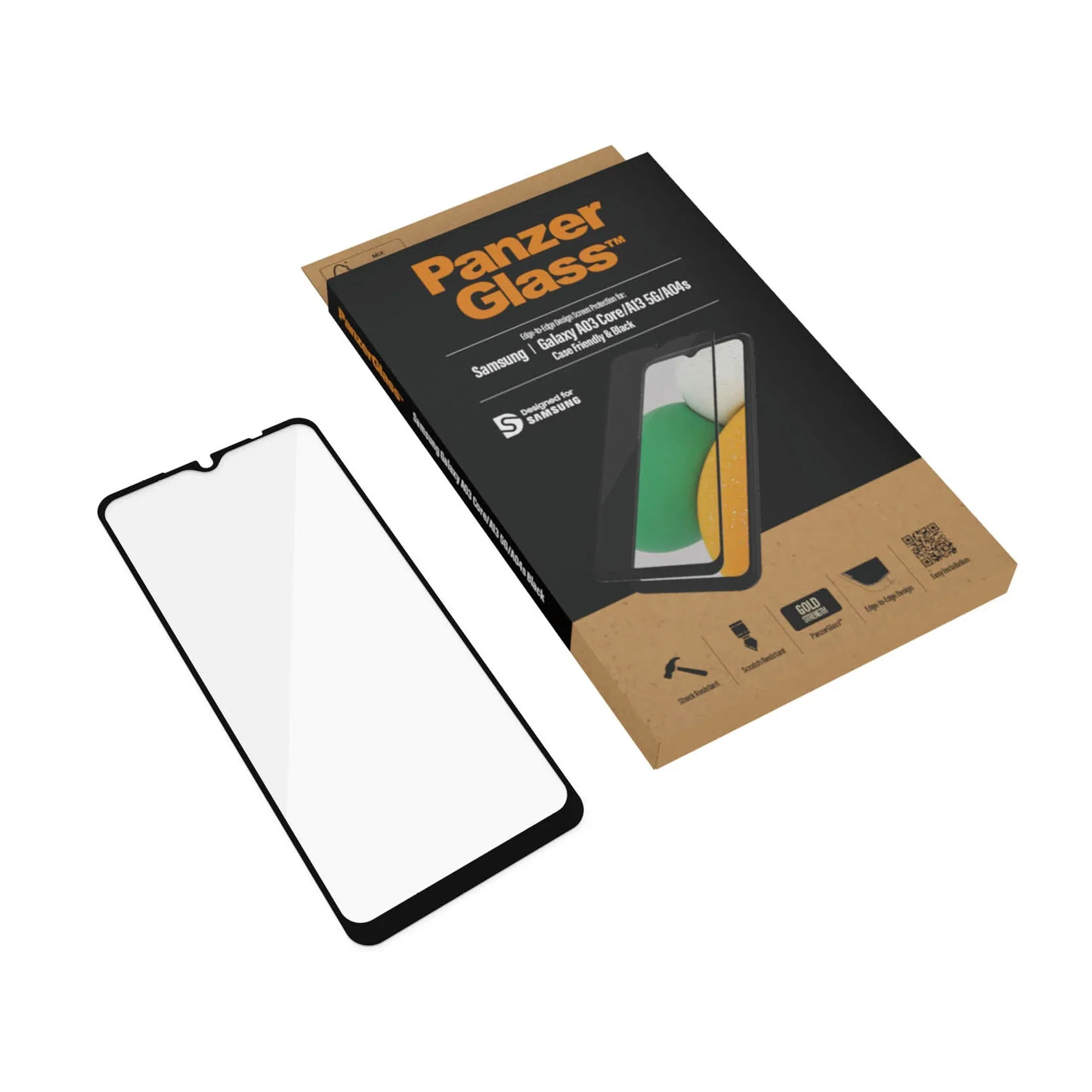 PanzerGlass Screen Guard Samsung Galaxy A13 5G / A03 Core / A04s Case Friendly Black Frame - Image 7