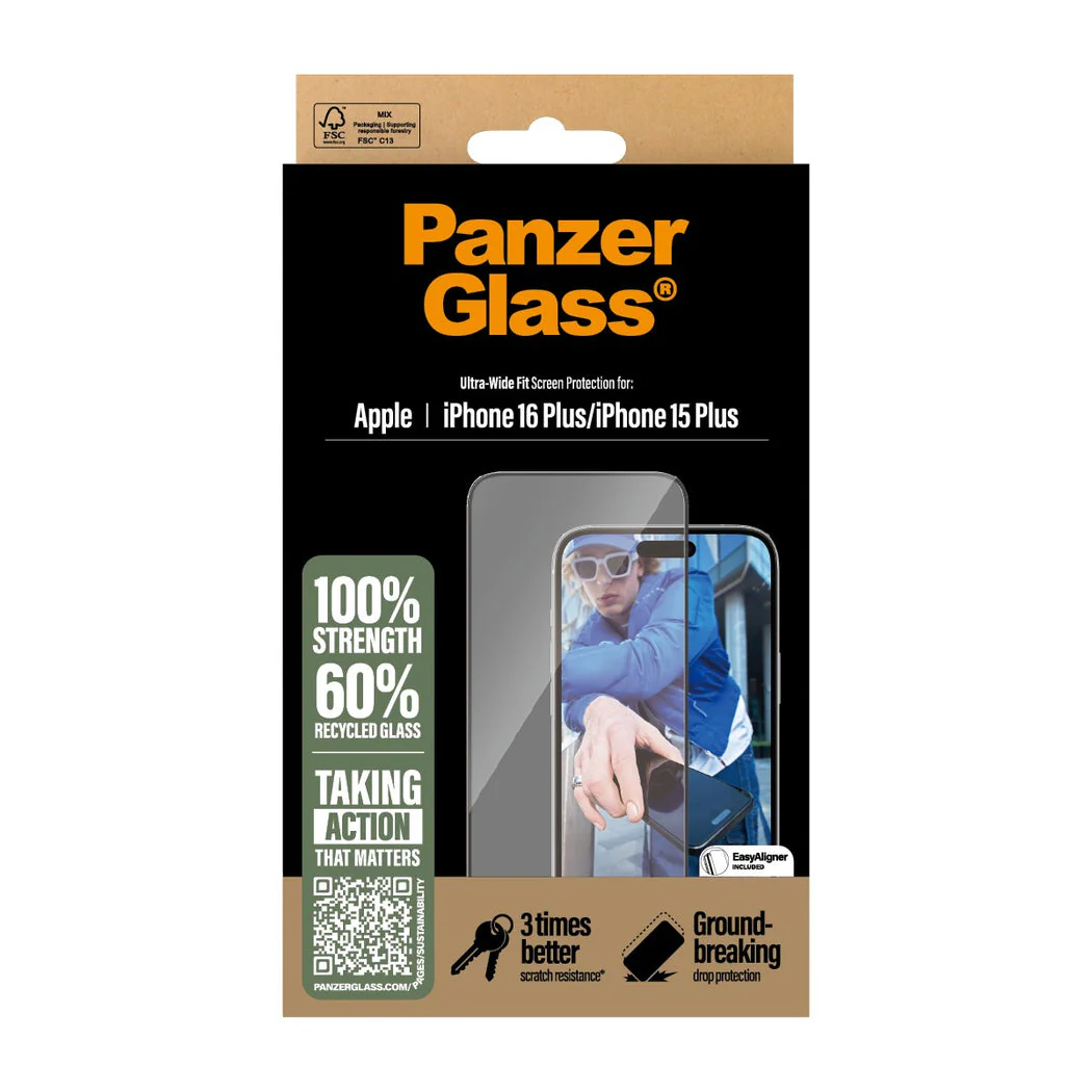 PanzerGlass Screen Guard Ultra Wide iPhone 16 Plus / 15 Plus / 14 Plus / 13 Pro Max 6.7 - Clear - Image 4