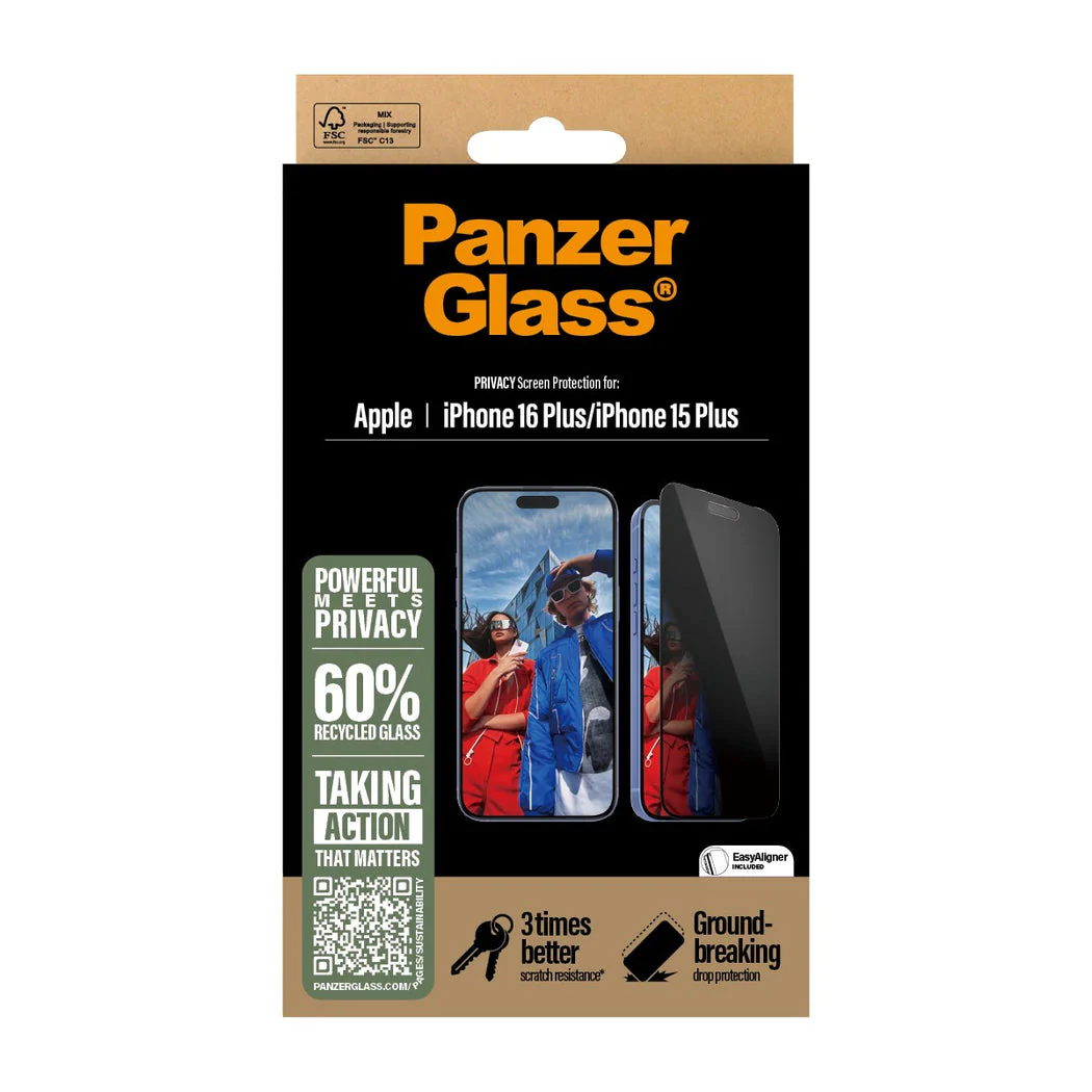 PanzerGlass Screen Guard UWF Privacy iPhone 16 Plus / 15 Plus / 14 Plus / 13 Pro Max 6.7 - Tinted - Image 2