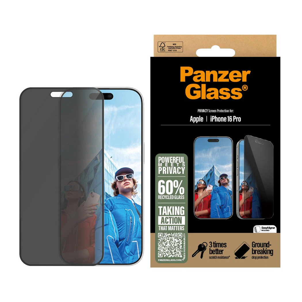 PanzerGlass Screen Guard UWF Privacy iPhone 16 Pro 6.3 - Tinted - Image 2