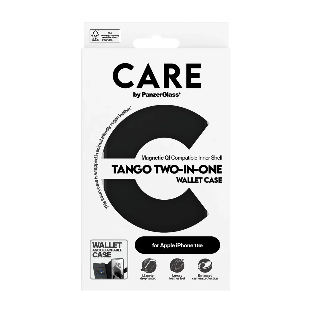 PanzerGlass Tango 2 in 1 Wallet Case iPhone 16e / SE 2025 - Black - Image 4