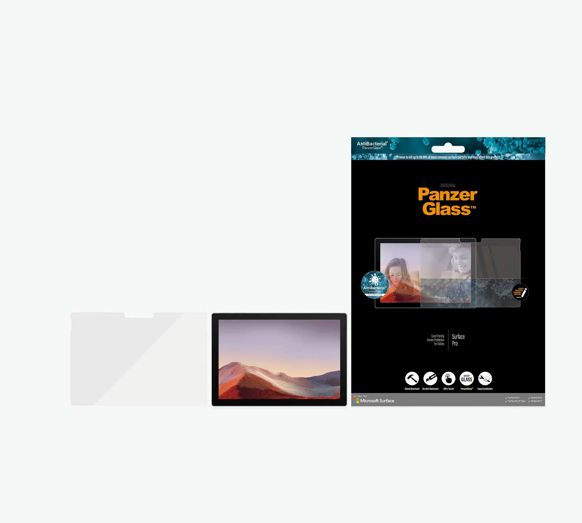 PanzerGlass Tempered Glass Screen Guard Surface Pro 7+ / 7 / 6 / 5 / 4 - Clear - Image 2