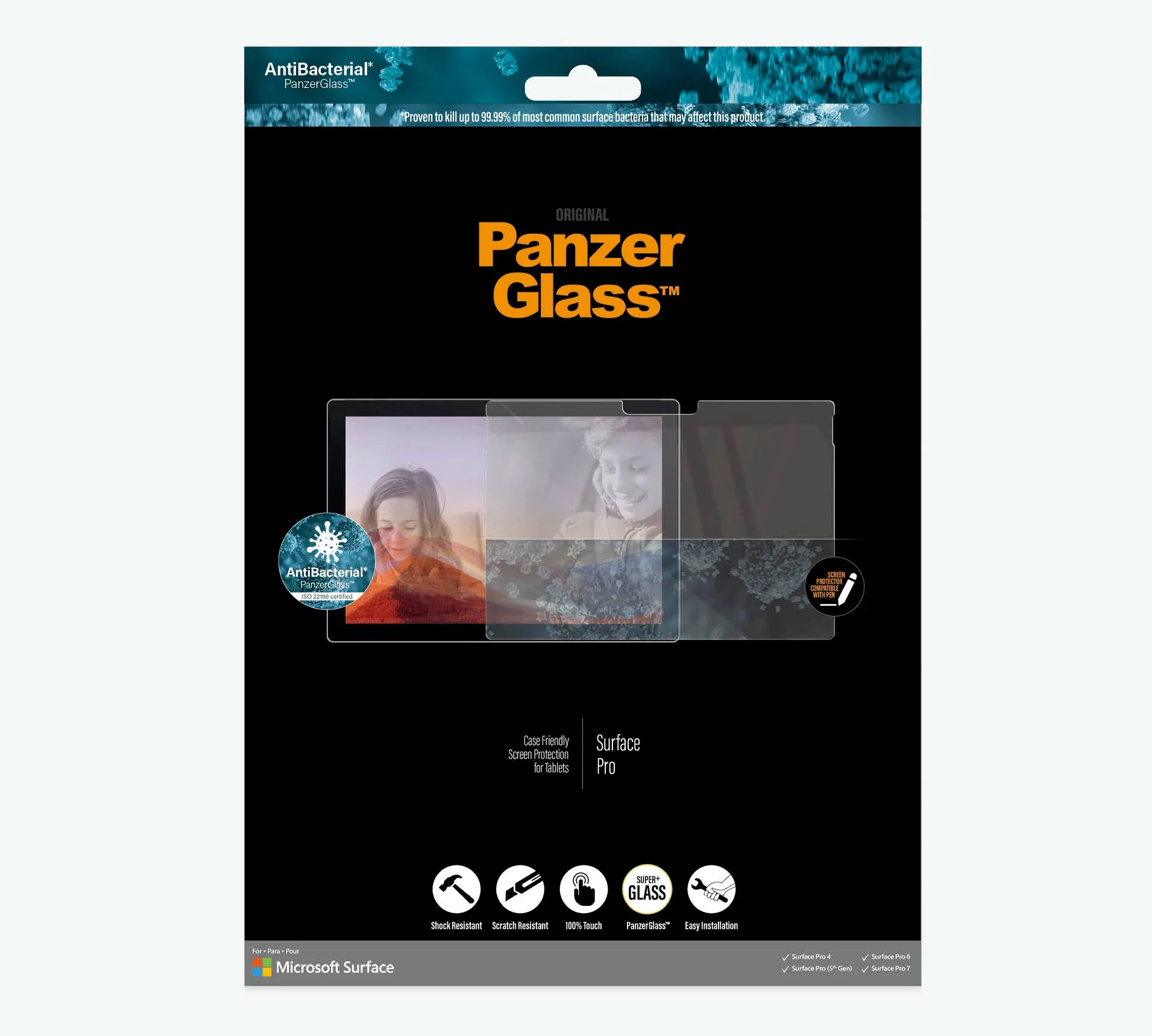 PanzerGlass Tempered Glass Screen Guard Surface Pro 7+ / 7 / 6 / 5 / 4 - Clear - Image 3