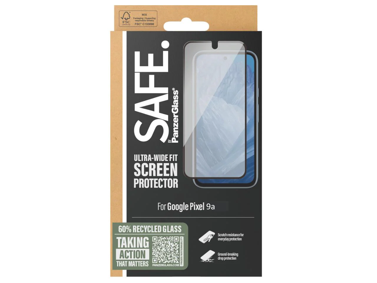 PanzerGlass Ultra Wide Fit Screen Protector for Google Pixel 9a - Image 2