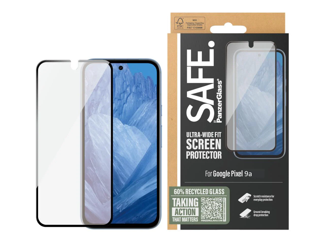 PanzerGlass Ultra Wide Fit Screen Protector for Google Pixel 9a - Image 3