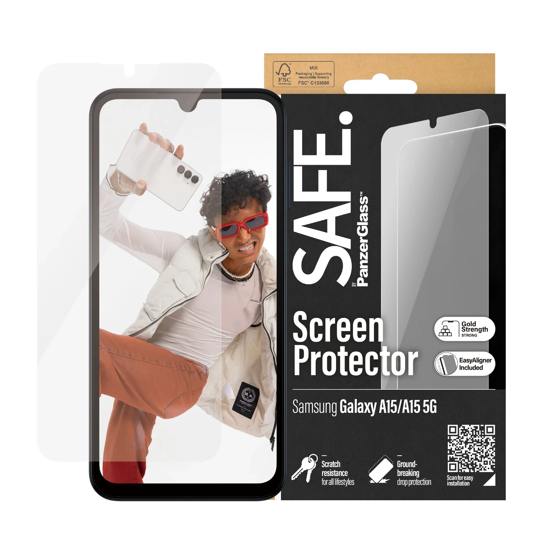PanzerGlass UltraWide Screen Guard Samsung A15 4G & 5G - Clear - Image 2