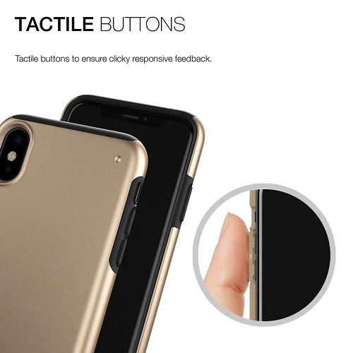 Patchworks Chroma Metalic Rugged Case for iPhone X - Gold / Black - Image 2