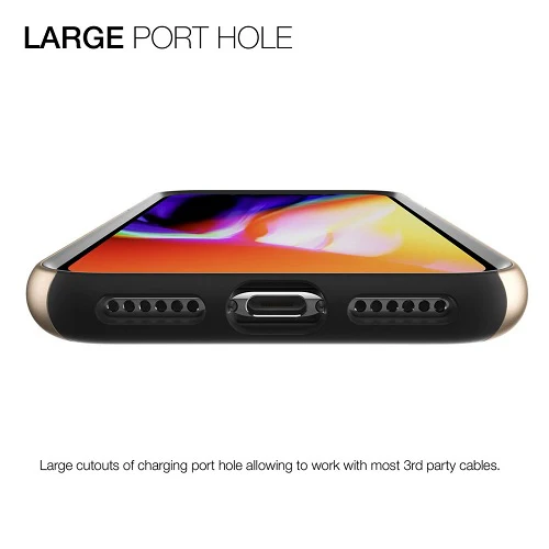 Patchworks Chroma Metalic Rugged Case for iPhone X - Gold / Black - Image 5