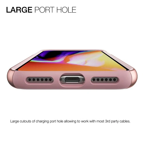 Patchworks Chroma Metalic Rugged Case for iPhone X - Rose Gold / Black - Image 2