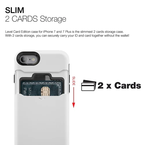 Patchworks ITG Level Card Protection Case iPhone SE2022 / SE2022/ 8 / 7 w/ Card Slot - White - Image 3