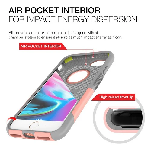 Patchworks Level Aegis Rugged Case for iPhone 8 / 7 - Pink / Grey - Image 7