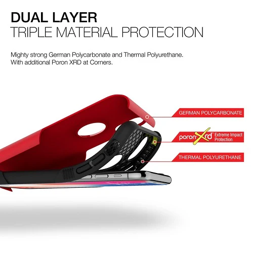 Patchworks Level Aegis Rugged Case for iPhone X - Red / Black - Image 3