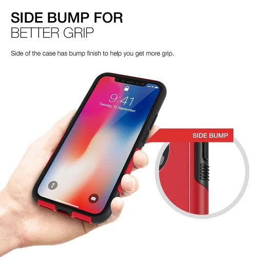 Patchworks Level Aegis Rugged Case for iPhone X - Red / Black - Image 4