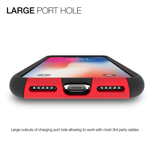 Patchworks Level Aegis Rugged Case for iPhone X - Red / Black - Image 5
