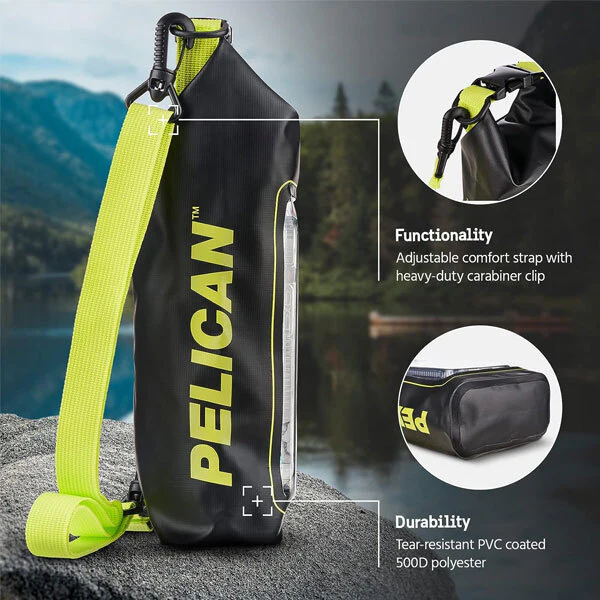 Pelican Marine Waterproof 2L Dry Bag - Black & Neon - Image 2