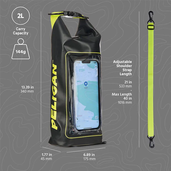 Pelican Marine Waterproof 2L Dry Bag - Black & Neon - Image 6