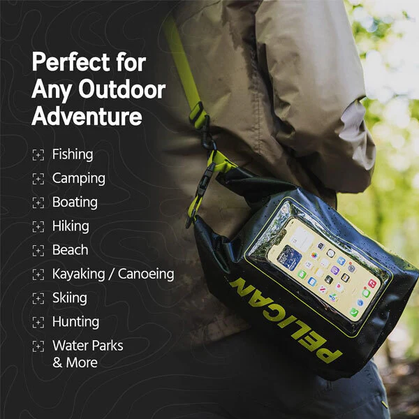Pelican Marine Waterproof 5L Dry Bag - Black & Neon Yellow - Image 7