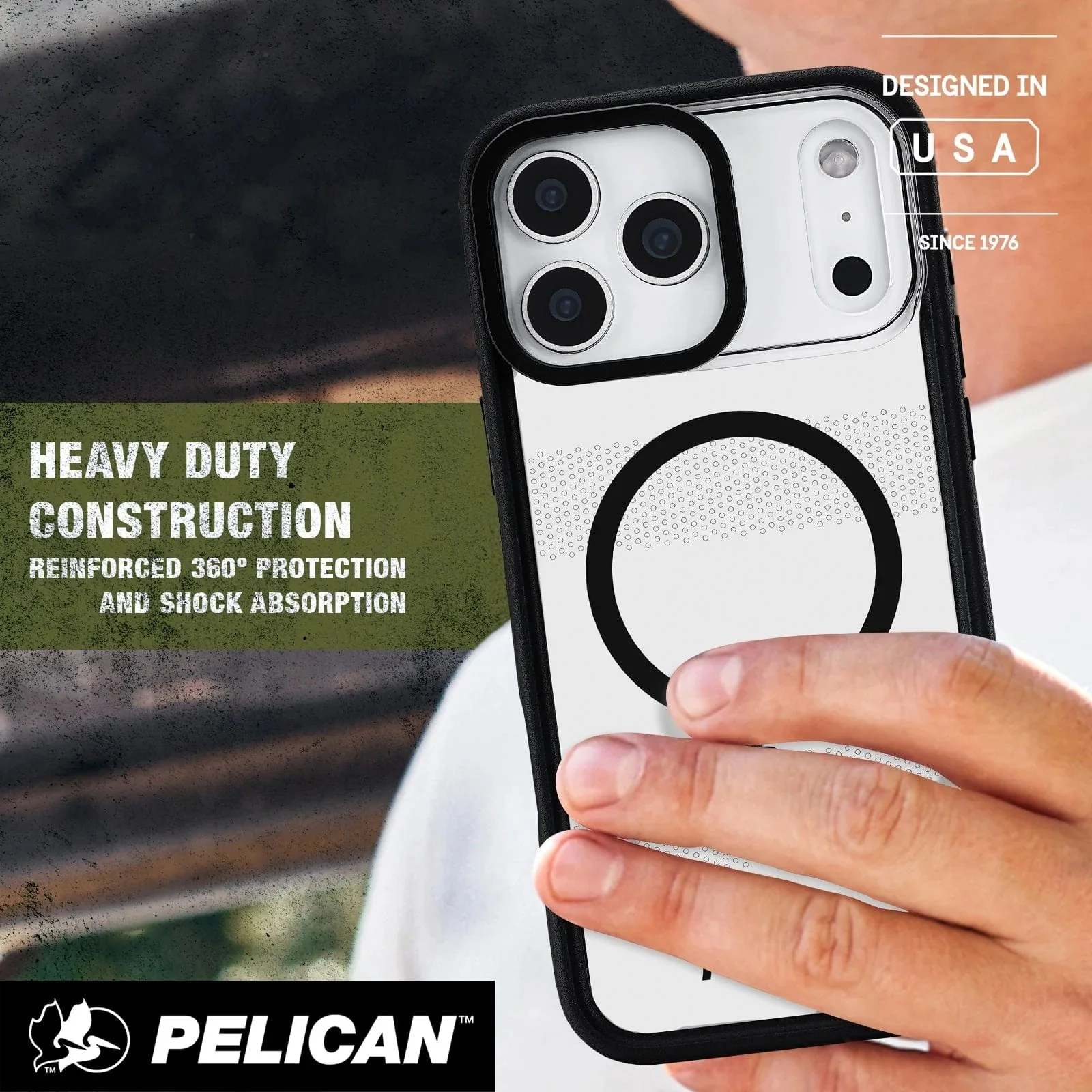 Pelican Protector MagSafe Case with Stand for iPhone 17 Pro Max - Clear / Black - Image 4