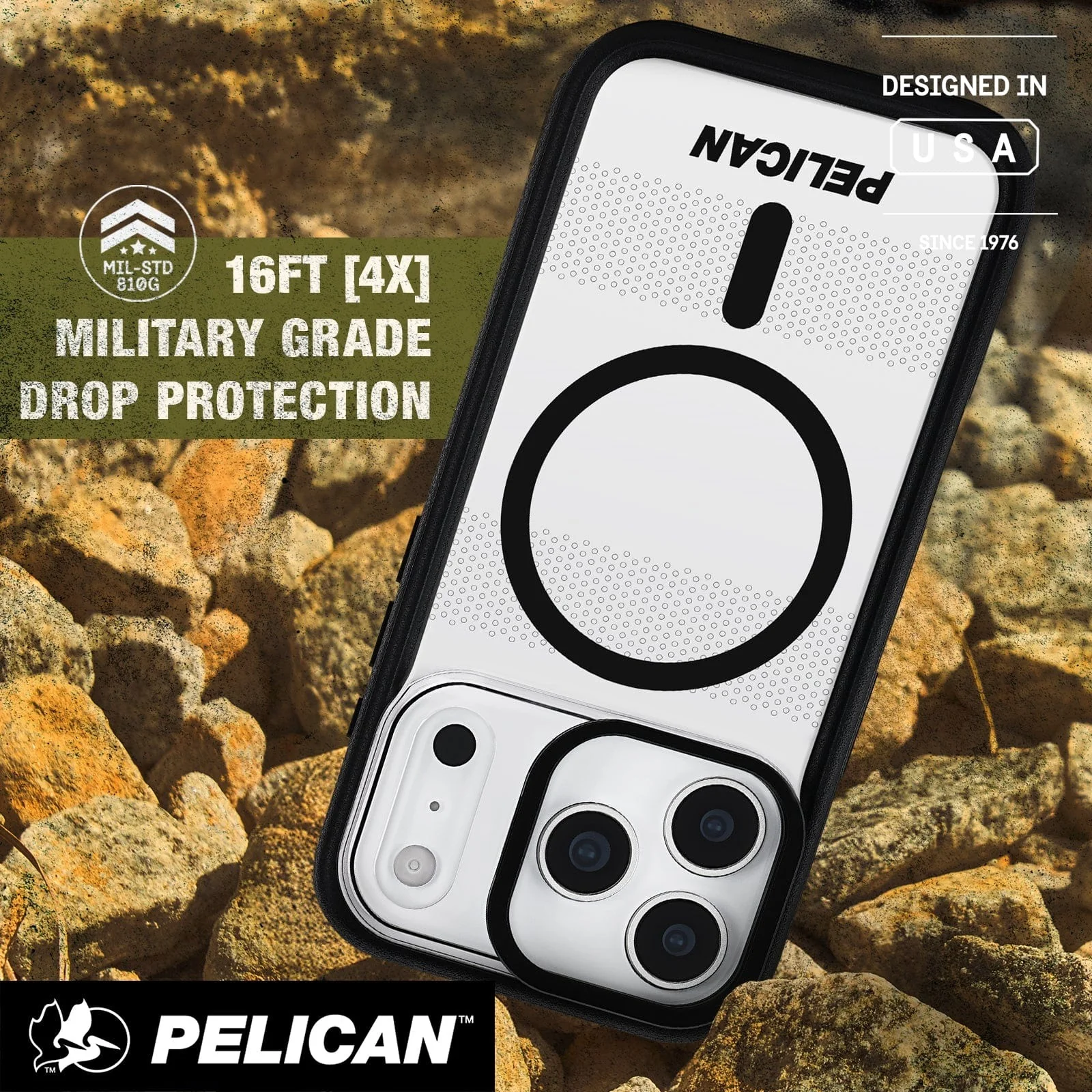 Pelican Protector MagSafe Case with Stand for iPhone 17 Pro Max - Clear / Black - Image 5