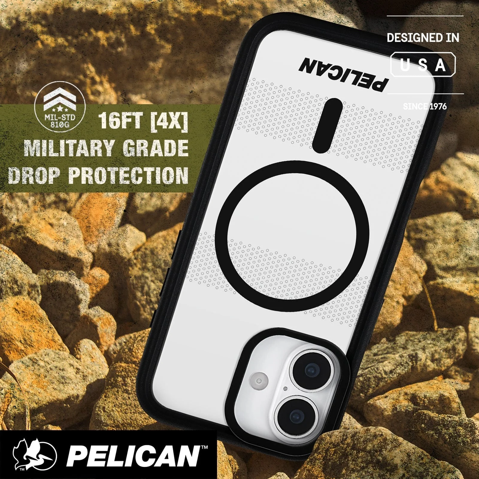 Pelican Protector MagSafe Case with Stand for iPhone 17 Standard 6.3 - Clear / Black - Image 4