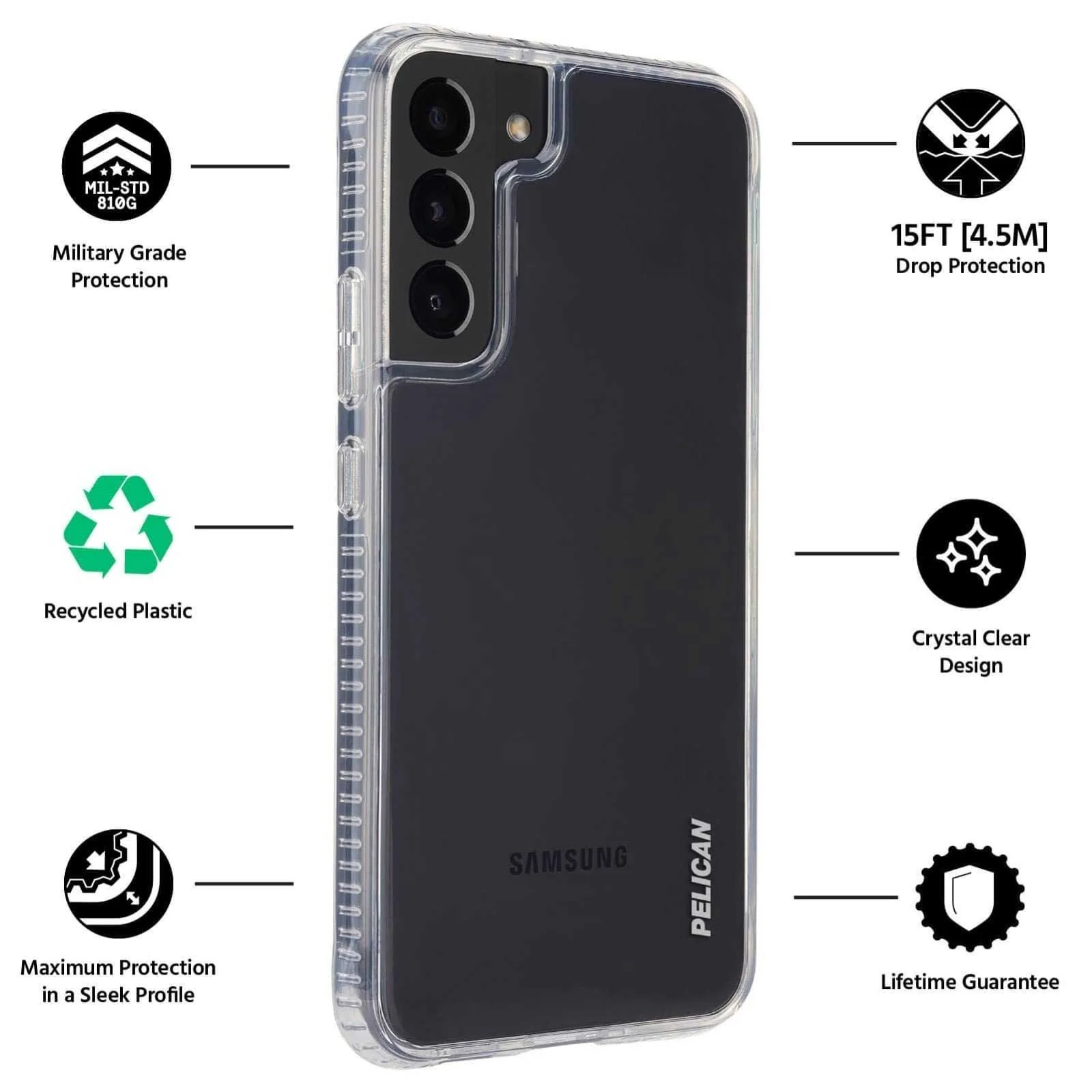 Pelican Ranger Slim Tough Case Samsung S22 Standard 6.1 inch - Clear - Image 3
