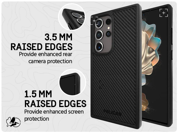 Pelican Shield Carbon Fibre Case Samsung S24 Ultra 6.8 inch - Black - Image 2