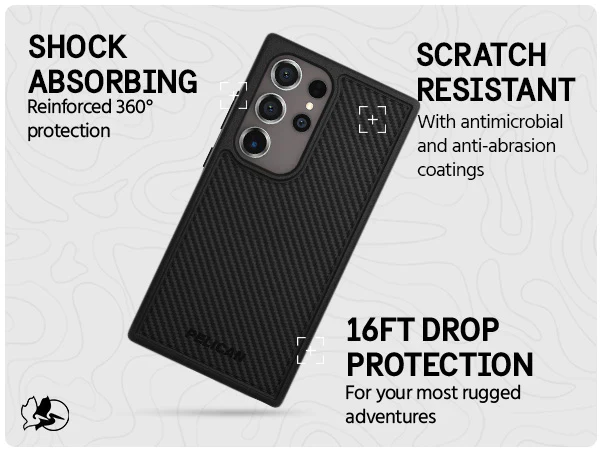 Pelican Shield Carbon Fibre Case Samsung S24 Ultra 6.8 inch - Black - Image 8