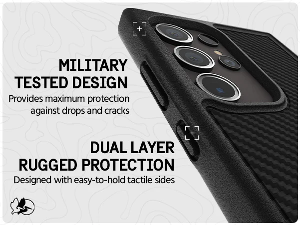 Pelican Shield Carbon Fibre Case Samsung S24 Ultra 6.8 inch - Black - Image 9