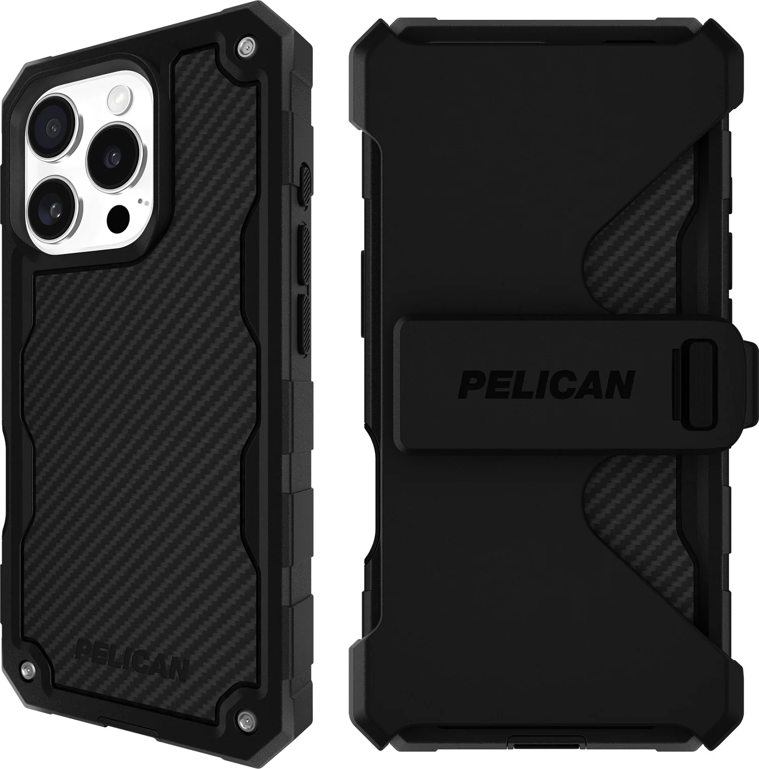 Pelican Shield Magsafe Case with Holster for iPhone 16 Pro - Carbon Fibre Black - Image 3