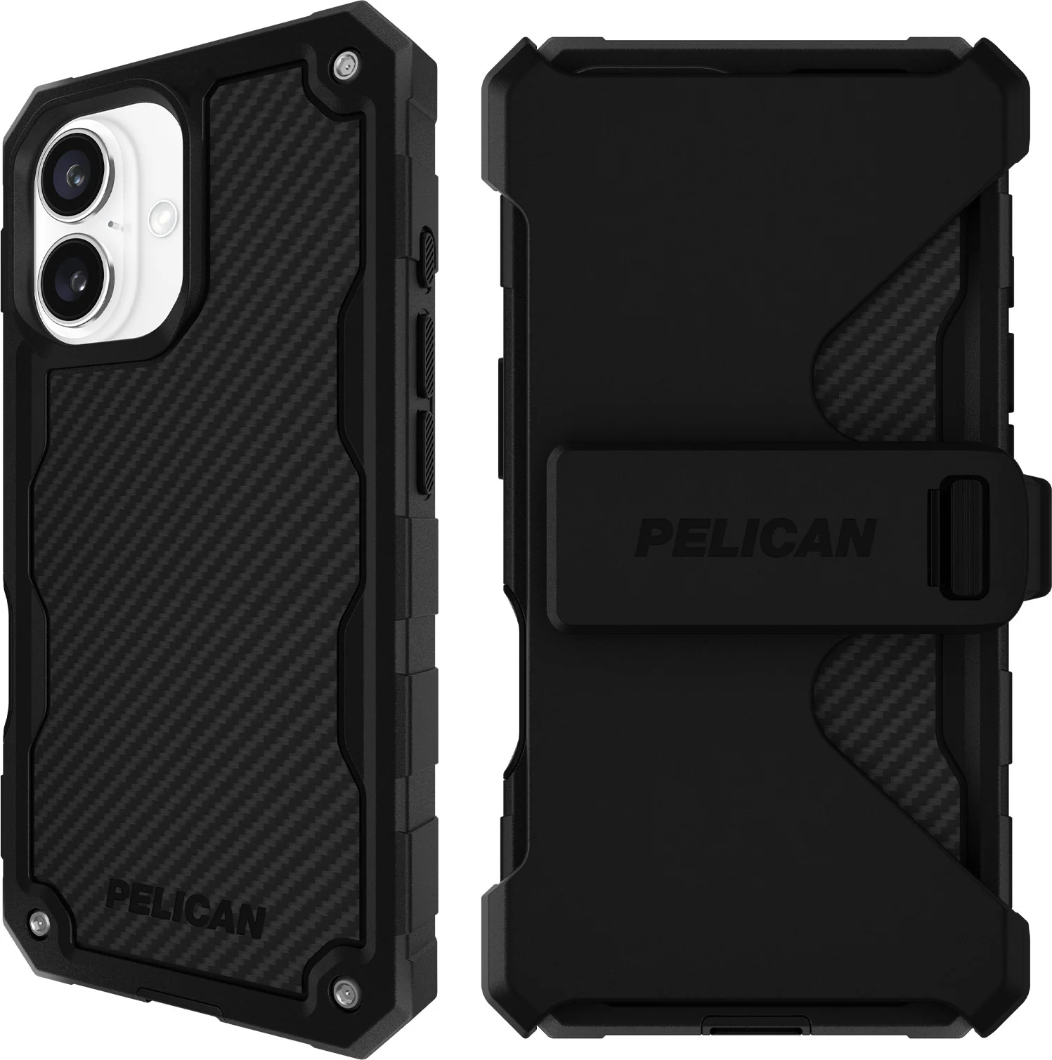 Pelican Shield Magsafe Case with Holster for iPhone 16 Standard - Carbon Fibre Black - Image 3