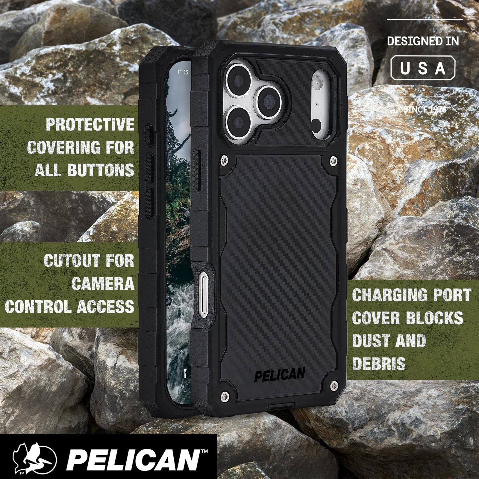 Pelican Shield MagSafe Case with Holster for iPhone 17 Pro 6.3 - Carbon Fiber - Image 2