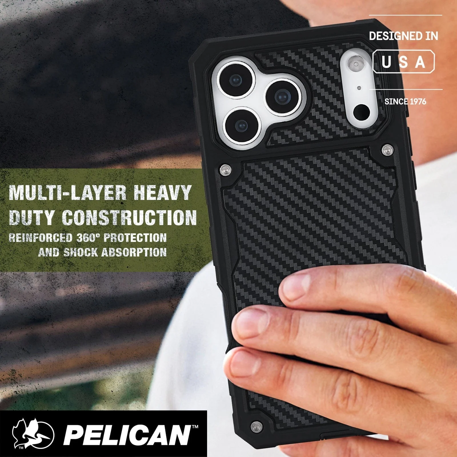Pelican Shield MagSafe Case with Holster for iPhone 17 Pro 6.3 - Carbon Fiber - Image 6
