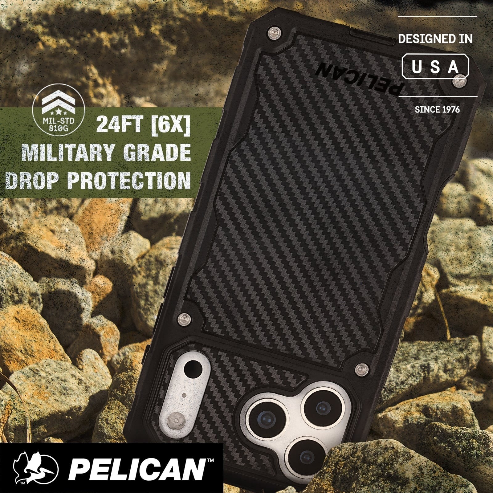 Pelican Shield MagSafe Case with Holster for iPhone 17 Pro Max - Carbon Fiber - Image 4