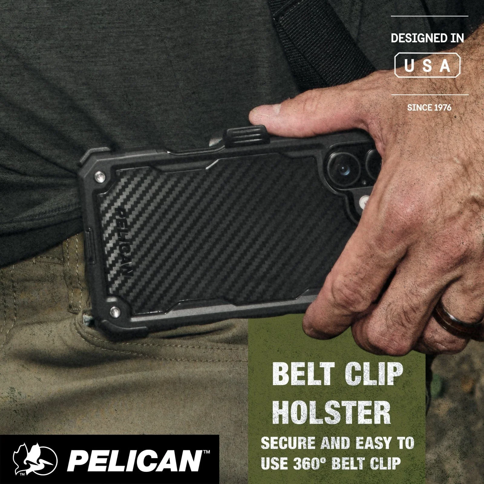 Pelican Shield MagSafe Case with Holster for iPhone 17 Standard 6.3 - Carbon Fiber - Image 5