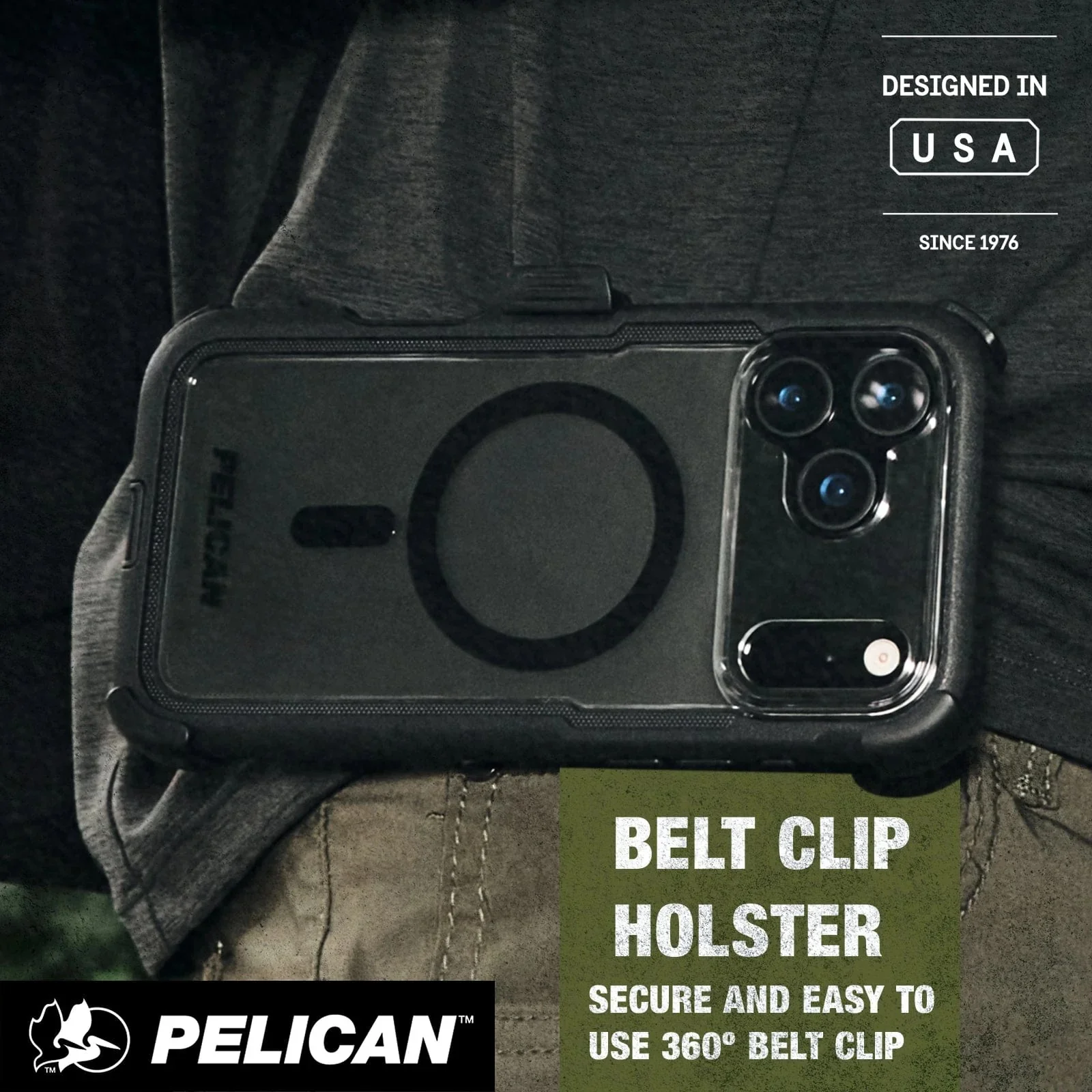 Pelican Voyager MagSafe Case with Holster for iPhone 17 Pro 6.3 - Black/Clear - Image 3