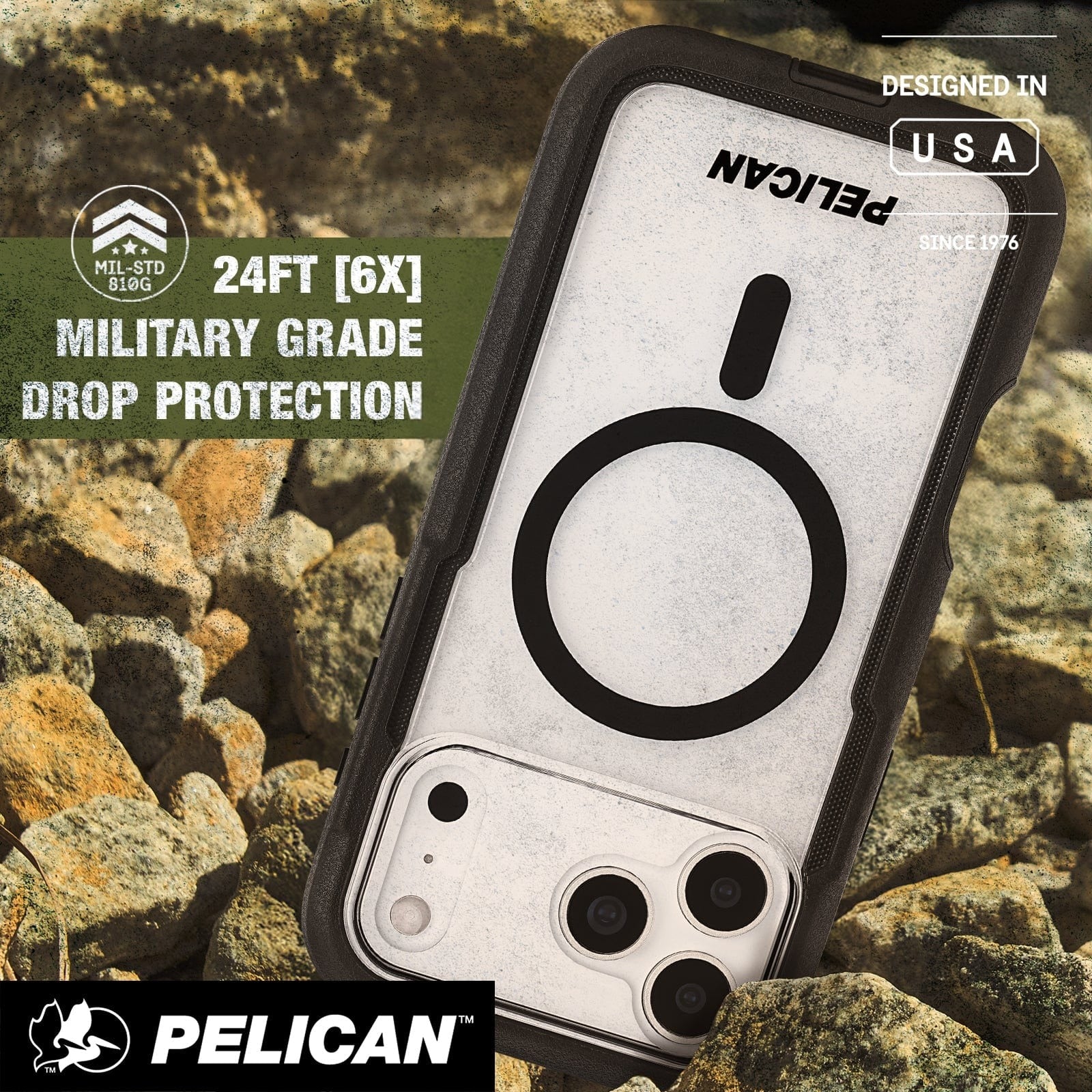 Pelican Voyager MagSafe Case with Holster for iPhone 17 Pro 6.3 - Black/Clear - Image 4