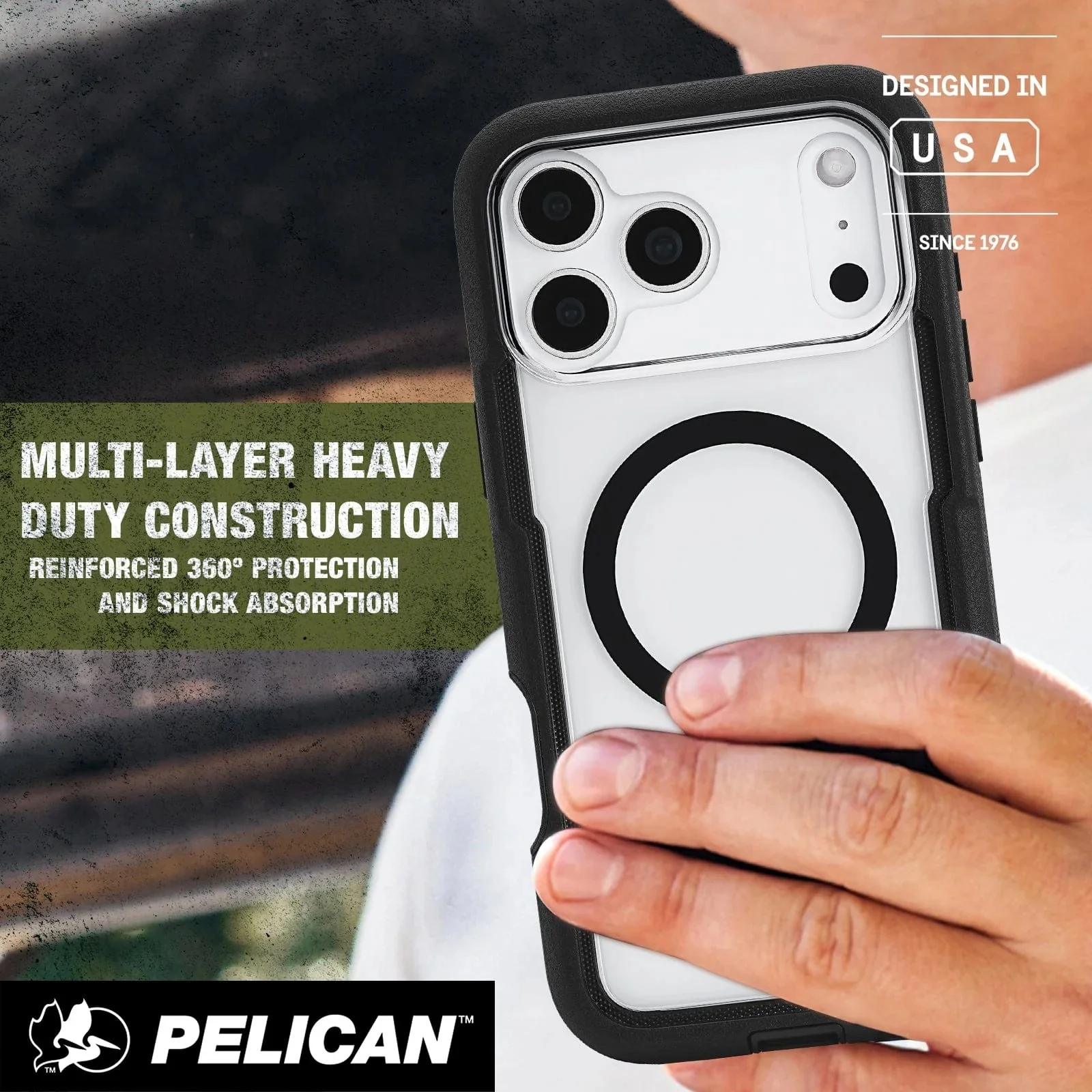Pelican Voyager MagSafe Case with Holster for iPhone 17 Pro 6.3 - Black/Clear - Image 6