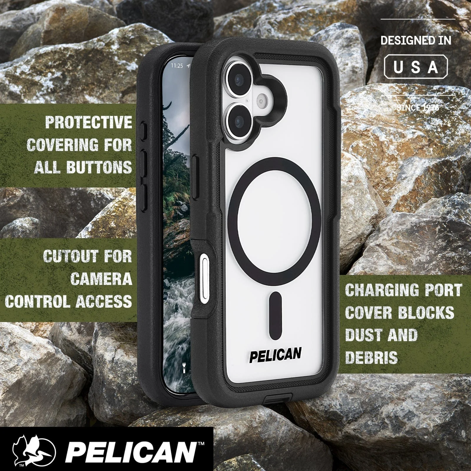 Pelican Voyager MagSafe Case with Holster for iPhone 17 Standard 6.3 - Black/Clear - Image 2