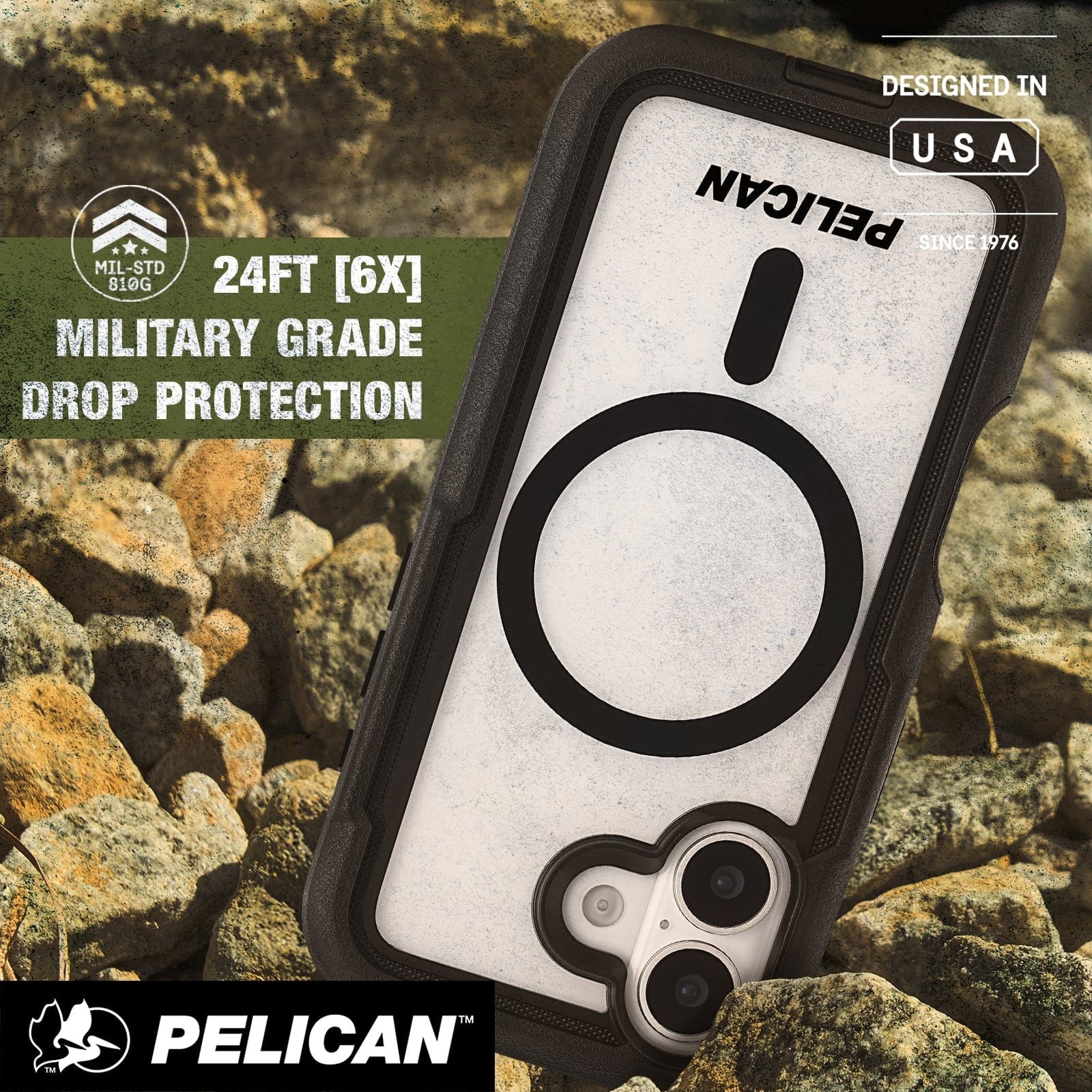 Pelican Voyager MagSafe Case with Holster for iPhone 17 Standard 6.3 - Black/Clear - Image 3