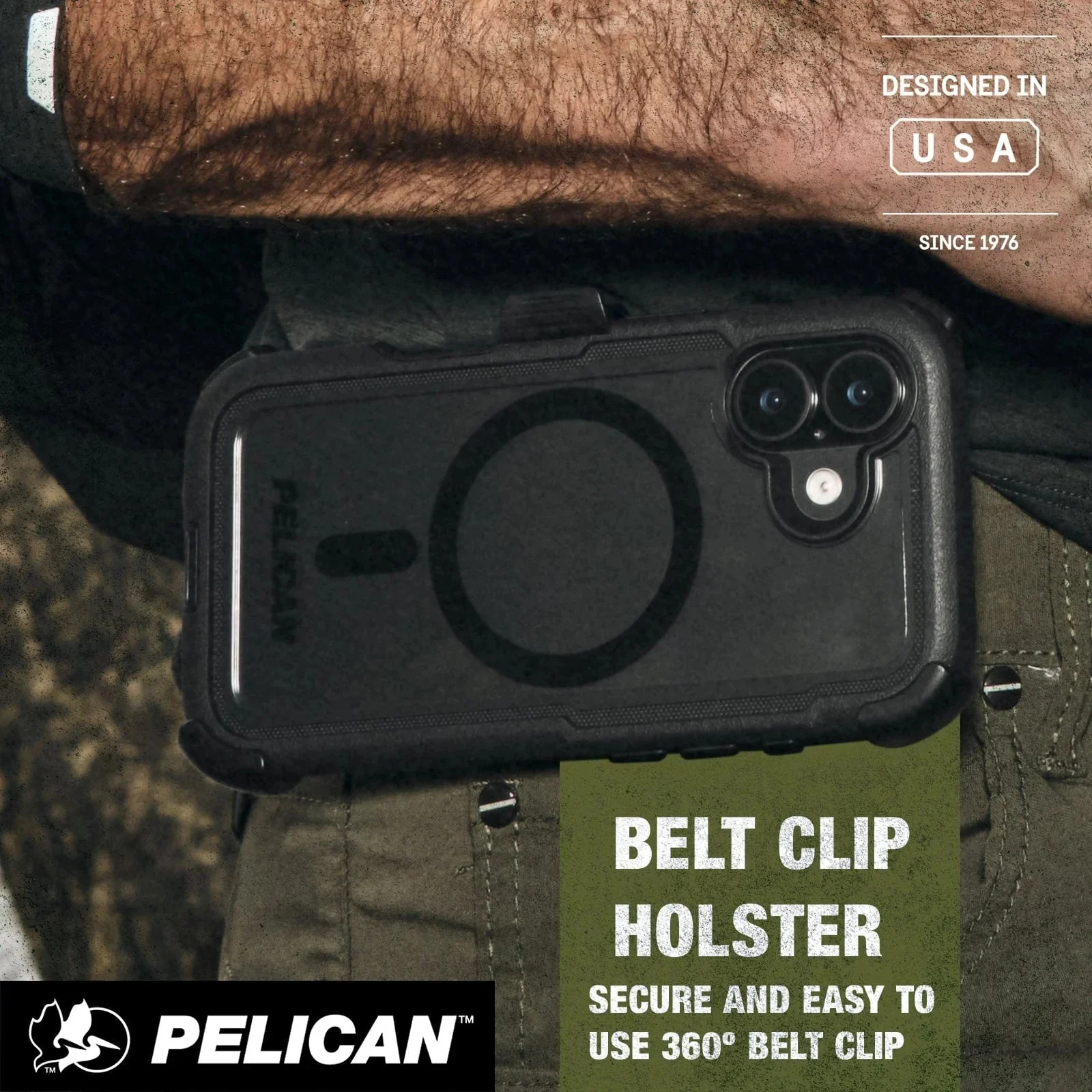 Pelican Voyager MagSafe Case with Holster for iPhone 17 Standard 6.3 - Black/Clear - Image 4