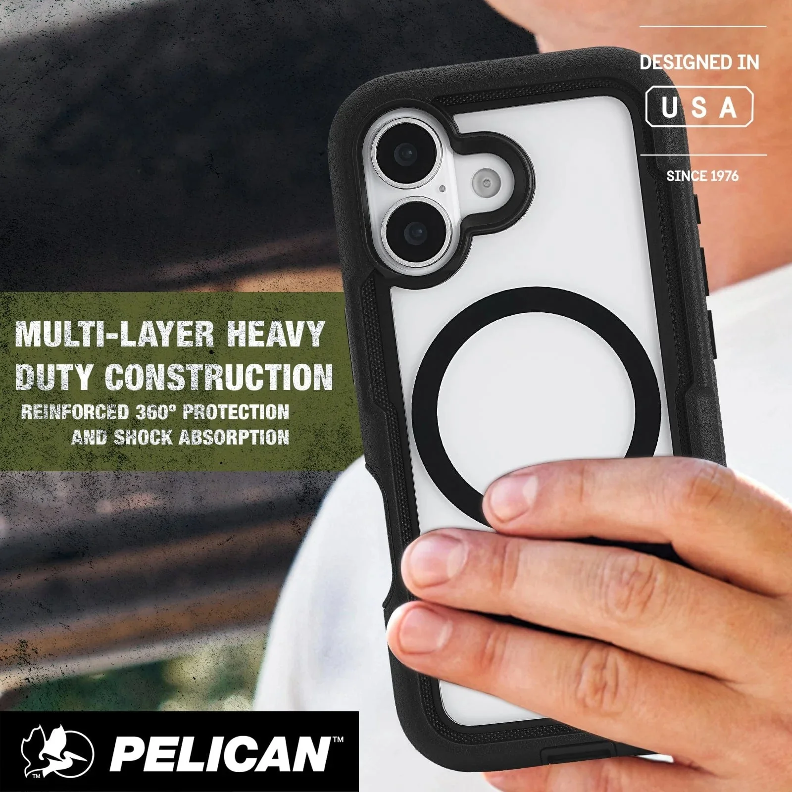 Pelican Voyager MagSafe Case with Holster for iPhone 17 Standard 6.3 - Black/Clear - Image 5