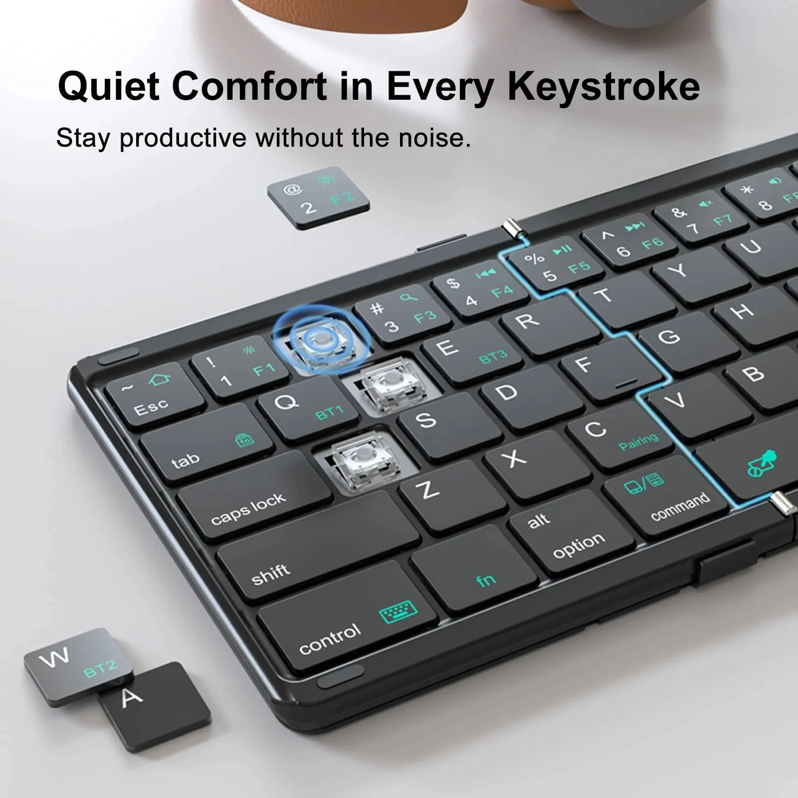 Portable Bluetooth Pocket Keyboard & Trackpad / Numpad Integration - Black - Image 7