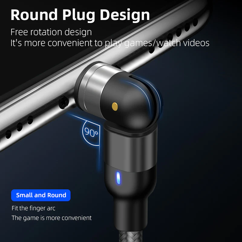 Multi Connectors Magnetic Charge & Data 1M 3A Braided Nylon Cable USB C / Micro USB / Lightning - Image 4